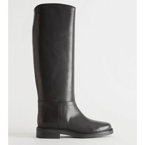 & Other Stories Black Leather Riding Boots